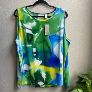 Chico’s|Tank Top| Multi Watercolor| Size 3 Equivalent To XL/16